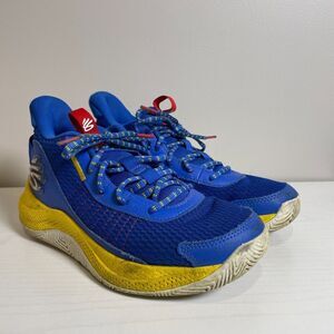 Under Armour Curry 3Z7 Basketball Shoes Blue Yellow 302662-400 Mens Size 7 W8.5